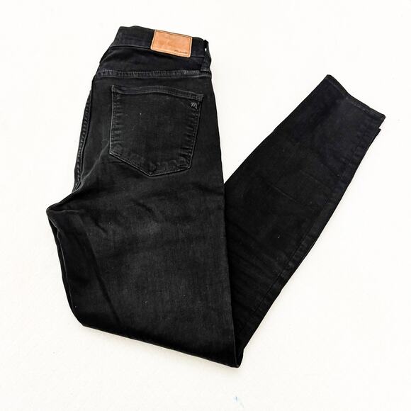 Madewell 9" High-Rise Skinny Black Denim Zip Fly Jeans Size 28T - Picture 8 of 8